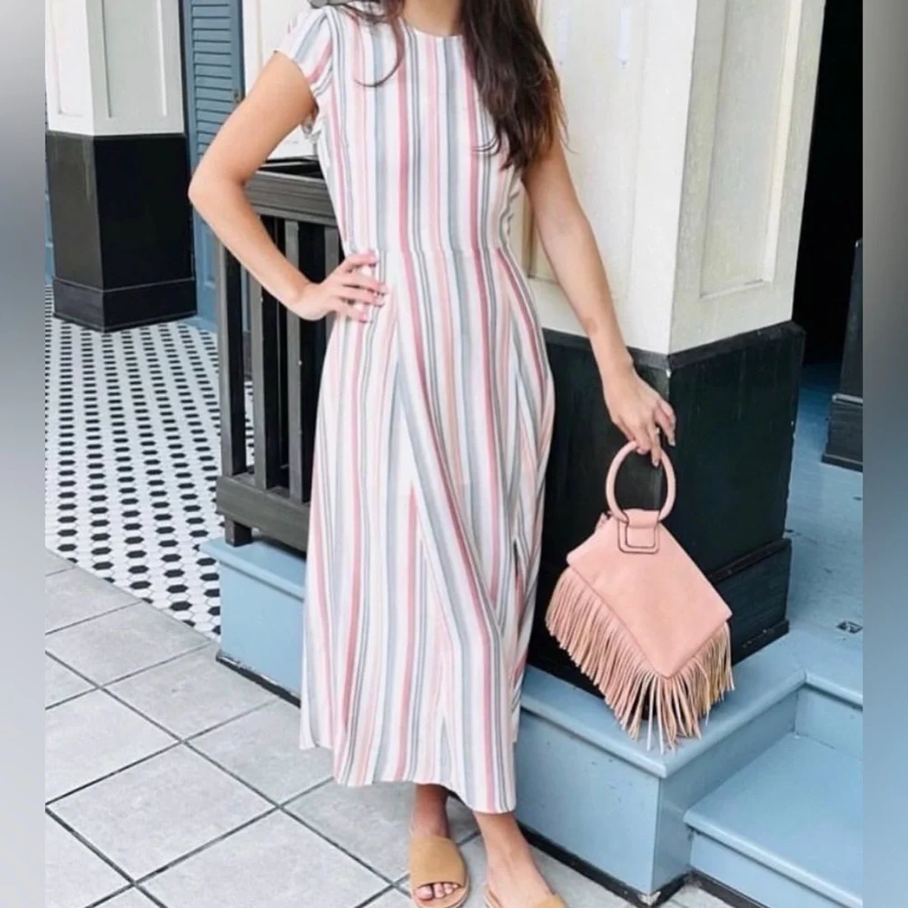 NWOT Versona Striped Maxi Dress l M - Picture 2 of 7